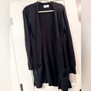 Old Navy Black Long Open-Front Cardigan